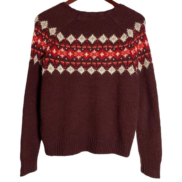 Hollister Knit Maroon Long Sleeve Sweater Raglan Sleeves Yoke Extra Small - Picture 2 of 16